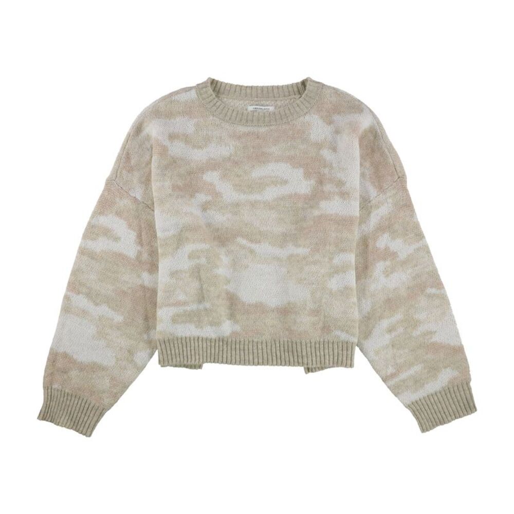 American Eagle Womens Camo Pullover Sweater, Beige, S, DM